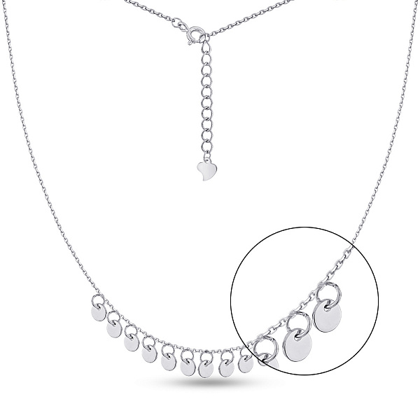 Серебряное колье Монета без камней (арт. 7507/2233) – изображение 1