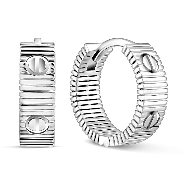 Серьги-кольца из белого золота (арт. 1092099б) – изображение 1