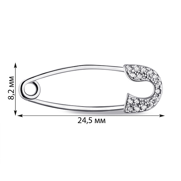Серебряная булавка с фианитами (арт. 7511/БР2Ф/032) – изображение 2