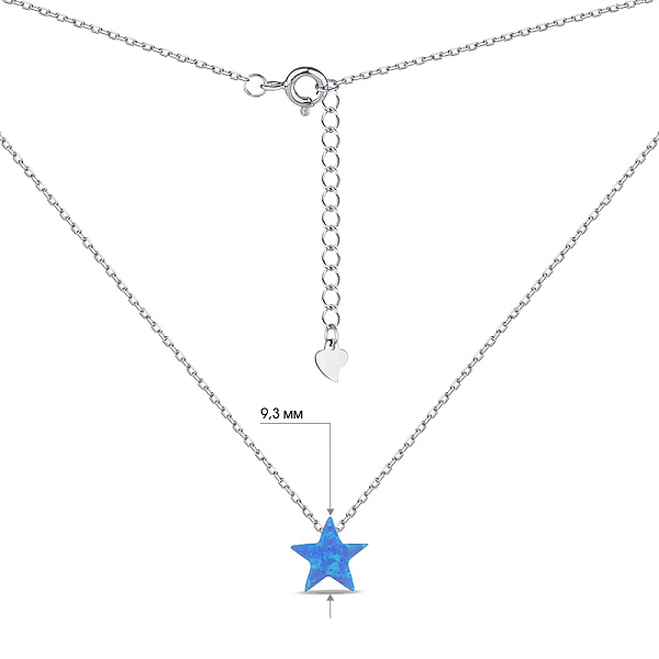 Серебряное колье Звезда с опалом (арт. 7507/КЛ2ОПГ/428) – изображение 3