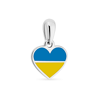 Мініатюрний підвіс з білого золота з блакитною і жовтою емаллю (арт. 440740бесж)
