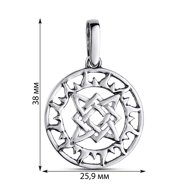 Кулон серебряный с руническим орнаментом (арт. 7903/89002-ч) – изображение 2