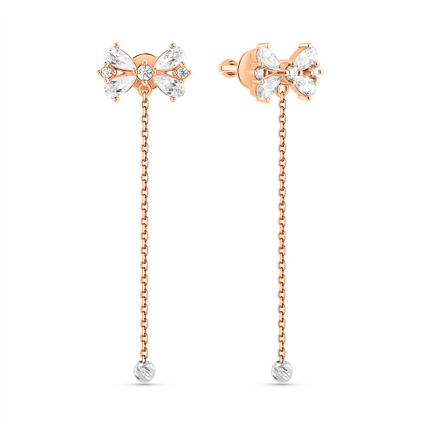 Серьги из красного золота Бантики (арт. 111304) – изображение 1