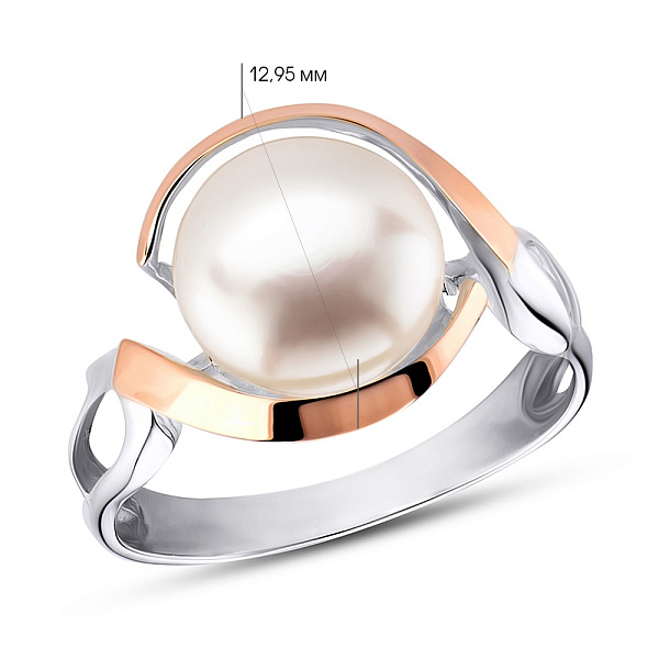 Серебряное кольцо с жемчугом (арт. 7201/103жбкп) – изображение 2