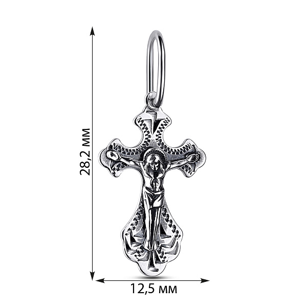 Крестик серебряный с распятием (арт. 7904/3531-ч) – изображение 2