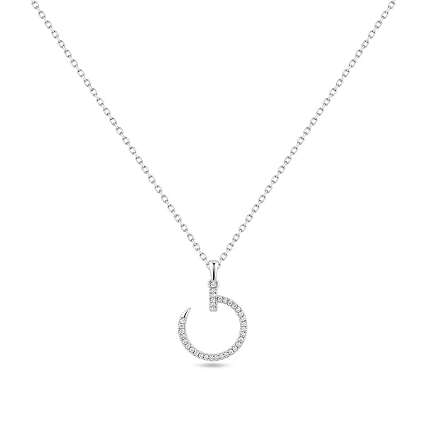 Серебряное колье с подвеской гвоздь с фианитами (арт. 7507/570) – изображение 1
