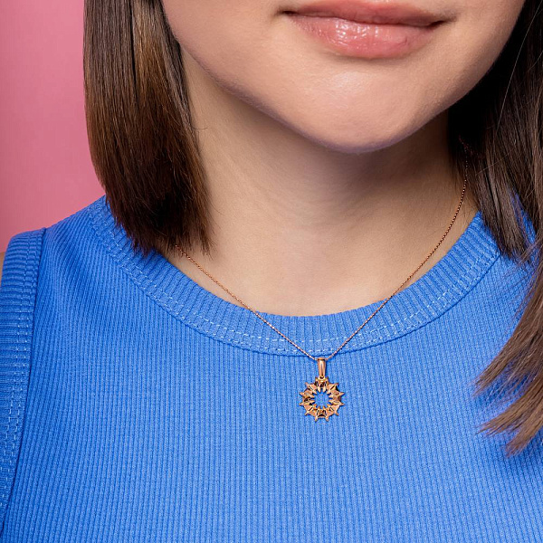 Золотой подвес без камней (арт. 424882/15) – изображение 2