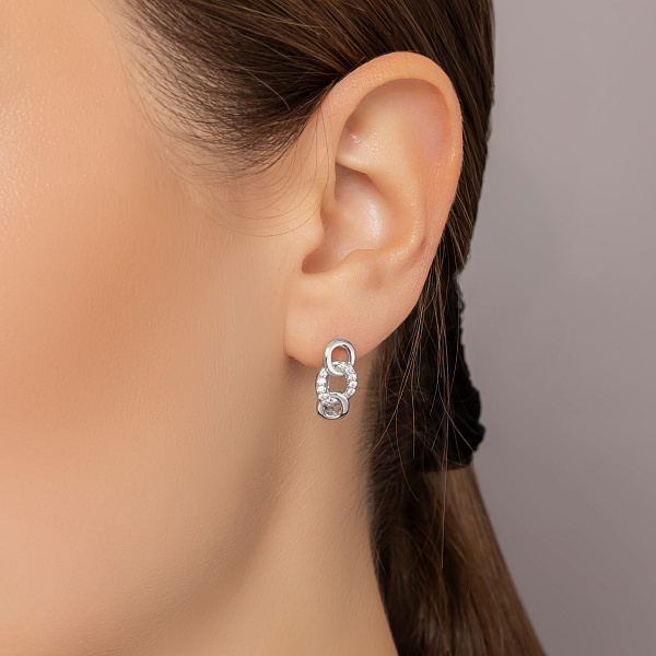 Серьги из белого золота с бриллиантами (арт. С011263010б) – изображение 2
