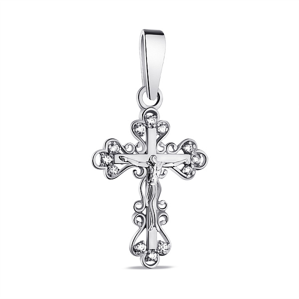 Серебряный крестик с фианитами (арт. 7504/539пп) – изображение 1