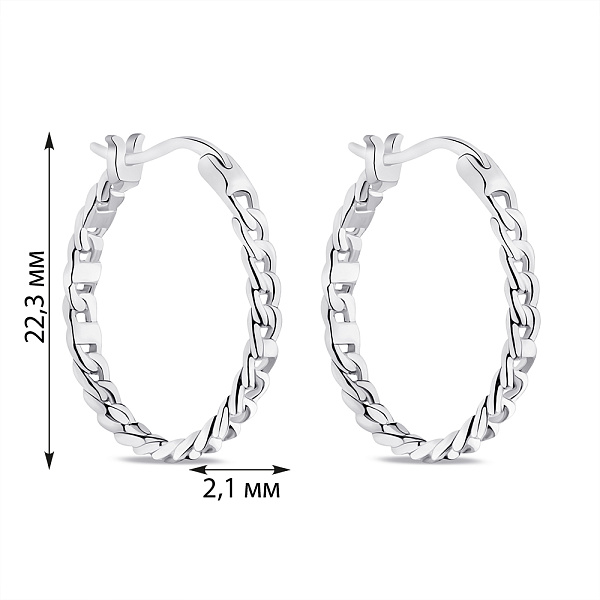 Серебряные сережки кольца (арт. 7502/9071/20) – изображение 2