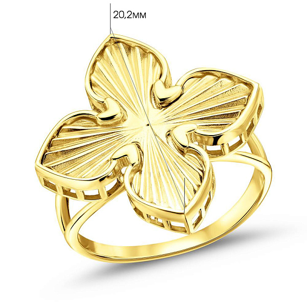 Кольцо из желтого золота Клевер (арт. 156528/20ж) – изображение 3