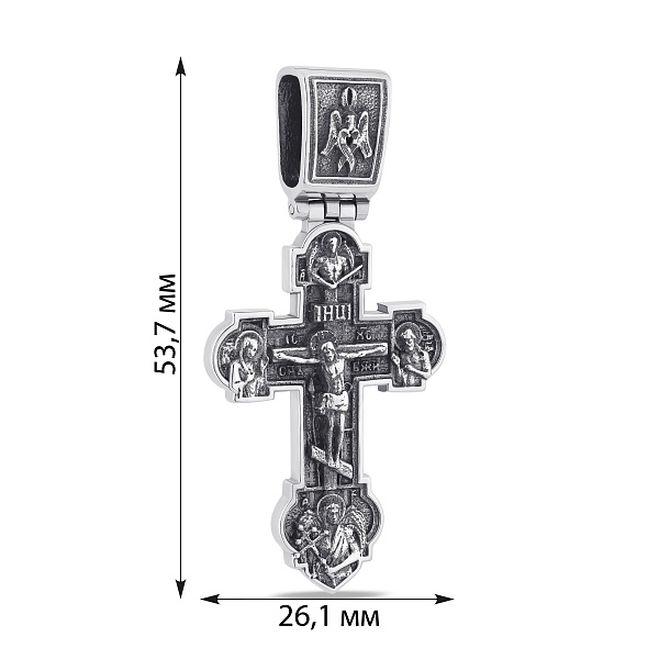 Массивный серебряный крестик без камней (арт. 7904/293пю) – изображение 2