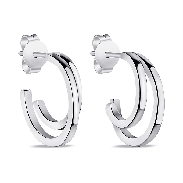 Серебряные серьги-пусеты без камней (арт. 7518/7019) – изображение 1