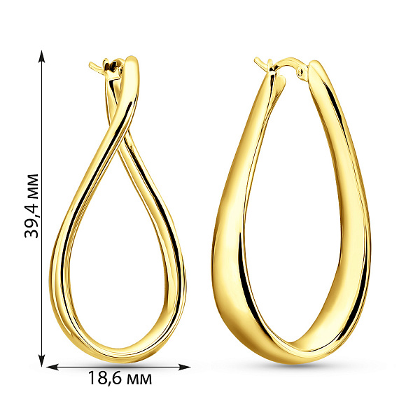 Сережки з жовтого золота Francelli (арт. е1091744/40ж) – зображення 4