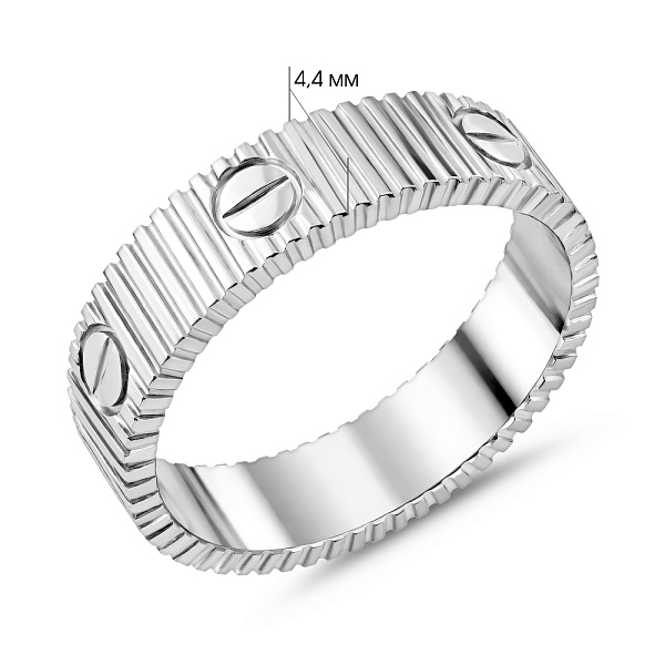 Кольцо из белого золота без камней (арт. 156793б) – изображение 4