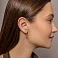 Золотые серьги с гранатом и фианитами (арт. 111248Пк) – изображение 3