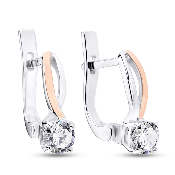 Серебряные серьги с фианитами (арт. 7202/104сп) – изображение 1
