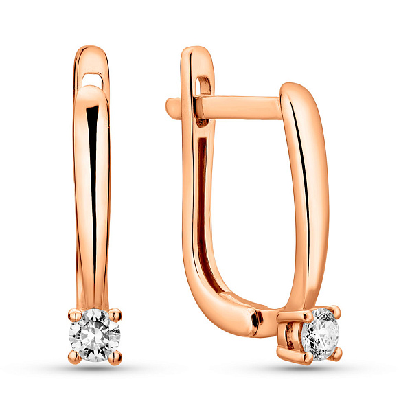 Серьги из красного золота с бриллиантами (арт. С011243010) – изображение 1
