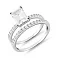 Серебряное двойное кольцо с фианитами (арт. 7501/8609) – изображение 1