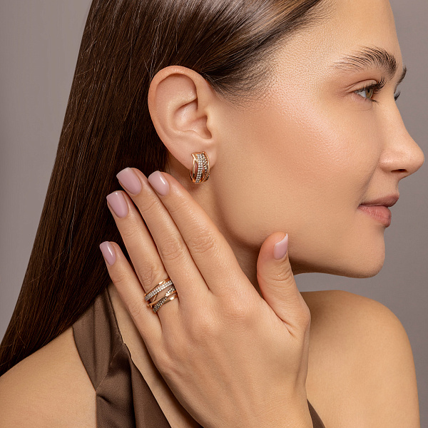 Серьги из красного золота с бриллиантами (арт. 2192213201кн) – изображение 4