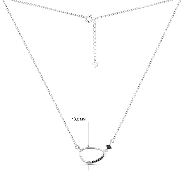 Серебряное колье с черными фианитами (арт. 7507/2573ч) – изображение 3