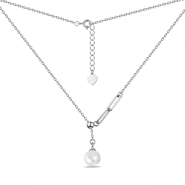 Серебряное колье с жемчугом (арт. 7507/2134жб) – изображение 2