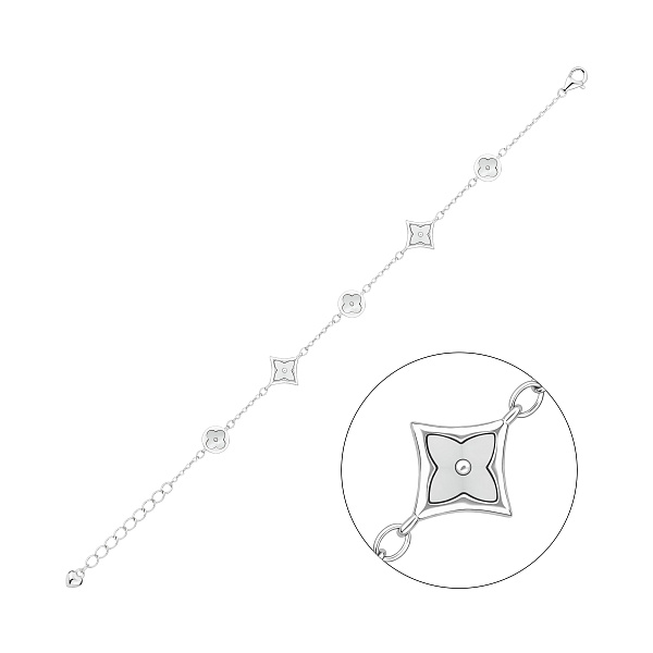 Серебряный браслет с перламутром (арт. 7509/5195п) – изображение 1