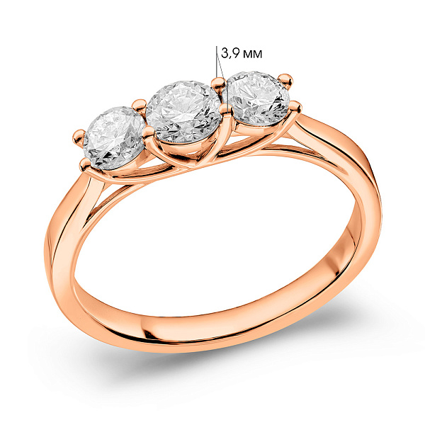 Золотое кольцо с бриллиантами (арт. К011461070) – изображение 7