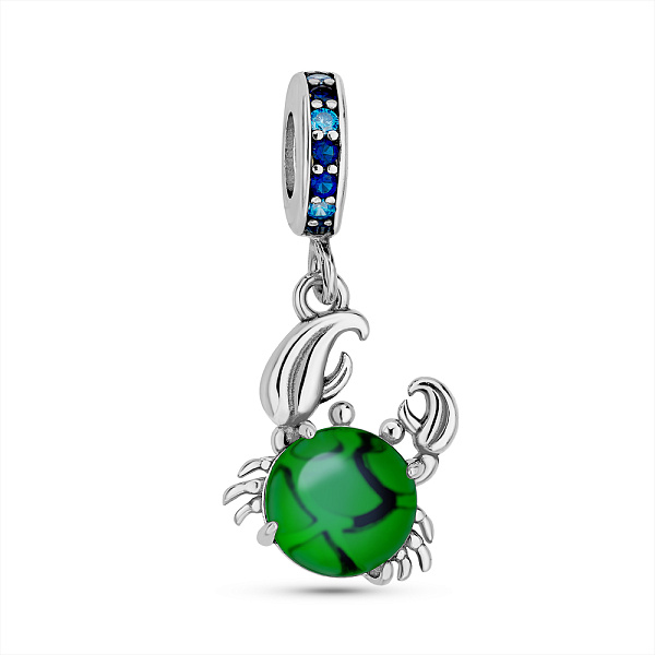 Серебряный шарм Краб с альпинитами (арт. 7903/4360азгс) – изображение 1