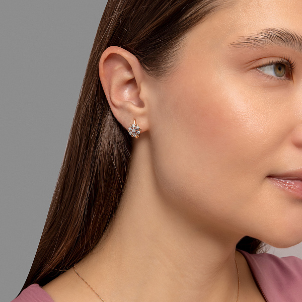 Золотые серьги с бриллиантами (арт. С011081020) – изображение 3