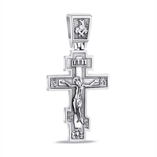 Православный крестик из серебра с распятием (арт. 7904/R007пю) – изображение 1