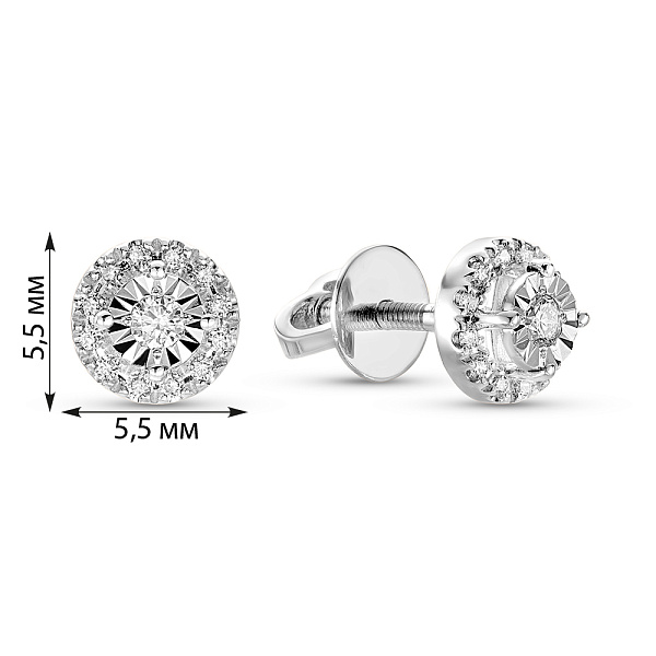 Золоті сережки з діамантами (арт. Т011684010б) – зображення 4