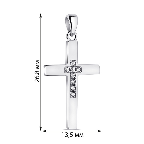 Крестик из серебра с фианитами (арт. 7503/4052) – изображение 2