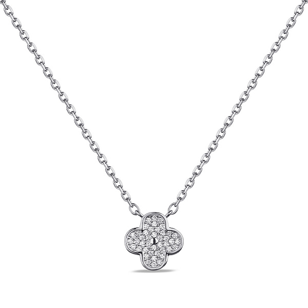 Колье из серебра Клевер с фианитами (арт. 7507/2194/10) – изображение 1