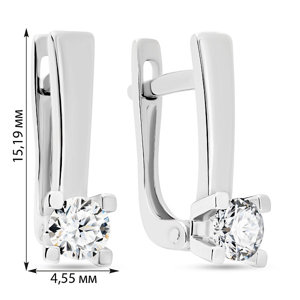 Сережки з білого золота з діамантами (арт. С011114050б) – зображення 3