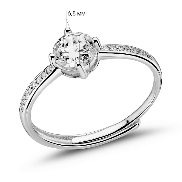 Серебряное кольцо с фианитами (арт. 7501/8100) – изображение 2