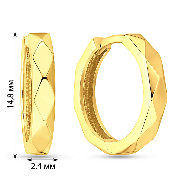 Серьги-кольца из желтого золота (арт. 108749/10ж) – изображение 2
