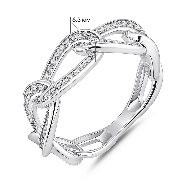 Серебряное кольцо с россыпью фианитов (арт. 7501/8222) – изображение 2