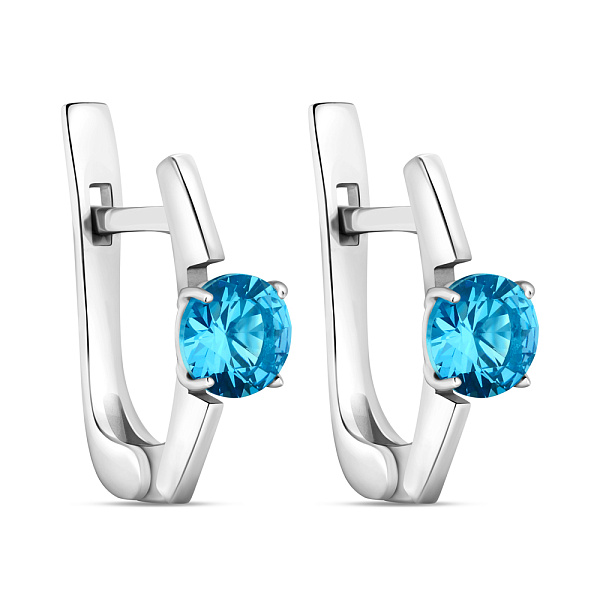 Серебряные серьги с аквамарином (арт. 7502/574Амсп) – изображение 1