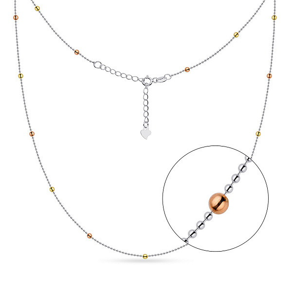 Колье из серебра с желтыми и красными шариками (арт. 7507/116бжк) – изображение 1