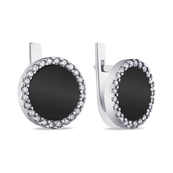 Серебряные серьги с оником (арт. 7502/А223осю) – изображение 1
