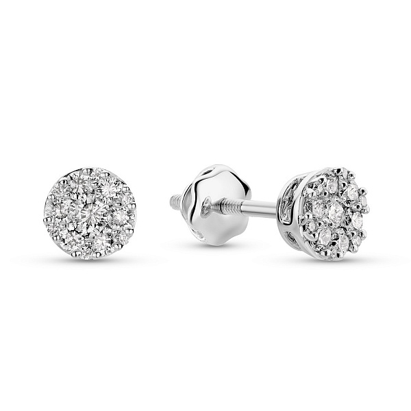 Золотые серьги-пусеты с бриллиантами (арт. С341624030б) – изображение 1