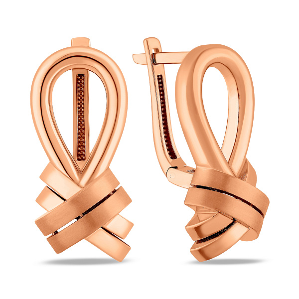 Серьги из красного золота без камней (арт. 1092084м) – изображение 1