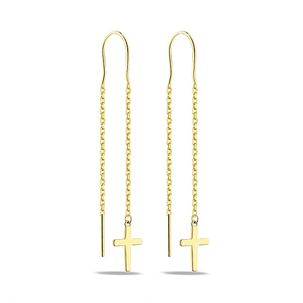 Серебряные серьги-протяжки Крестики (арт. 7502/4917ж) – изображение 1