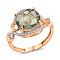 Золотое кольцо с кварцем и фианитами (арт. 152705Пкз)
