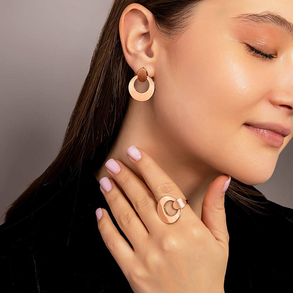 Серьги из красного золота без камней (арт. 1091821м) – изображение 4