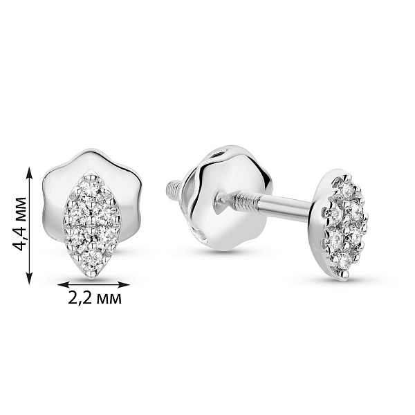 Серьги из белого золота с бриллиантами (арт. С341454005б) – изображение 4