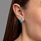Сережки из красного золота с бирюзой (арт. 111146ПюГГ) – изображение 2