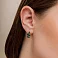 Золотые серьги с кварцем и фианитами (арт. 111256Пз) – изображение 3