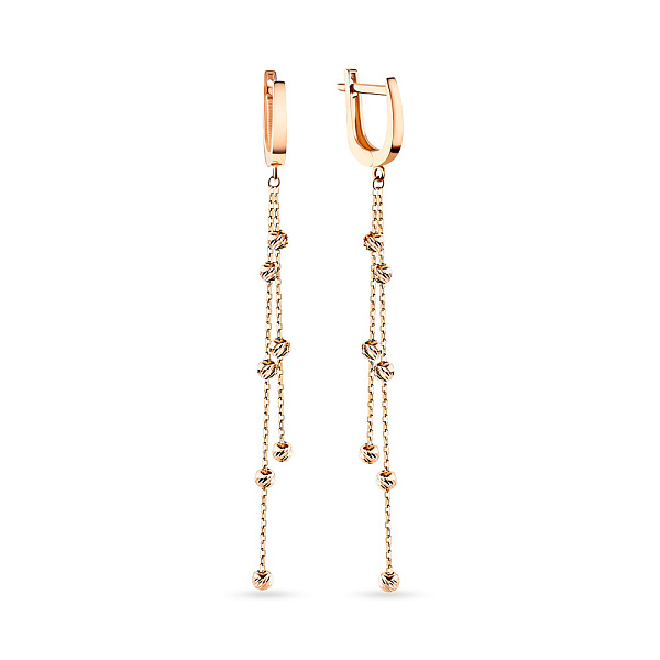 Серьги-подвески из красного золота (арт. 107628) – изображение 1